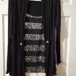 Dressy Shirt With Attached Cardigan 