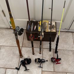 Fishing Rods Reels And Tackle Box Deep Sea And Fresh