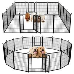 Dog Playpen Designed for Camping, Yard, 32" Height for Small/Medium Dogs, 16 Panels