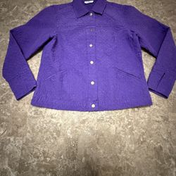 Coldwater Creek Women’s Medium? Purple Jacket Quilted 