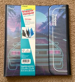 NEW Mead Trapper Keeper DMC DeLorean Retro Design 3 Ring Binder w/ Folders 2021