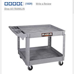 FRANKLIN 36” x 24” 2-Shelf Utility Cart (Gray) – BRAND NEW