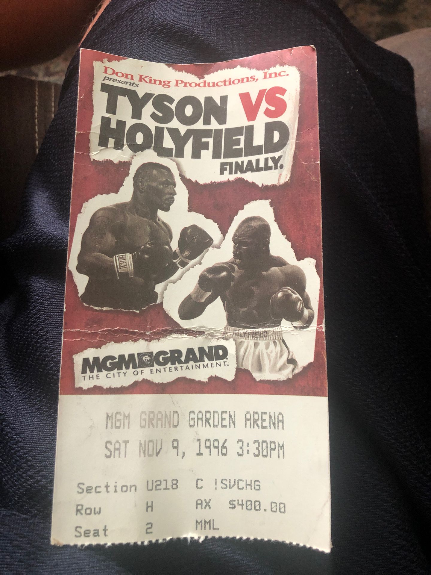 Tyson vs Holyfield and Holyfield vs Moorer ticket stubs