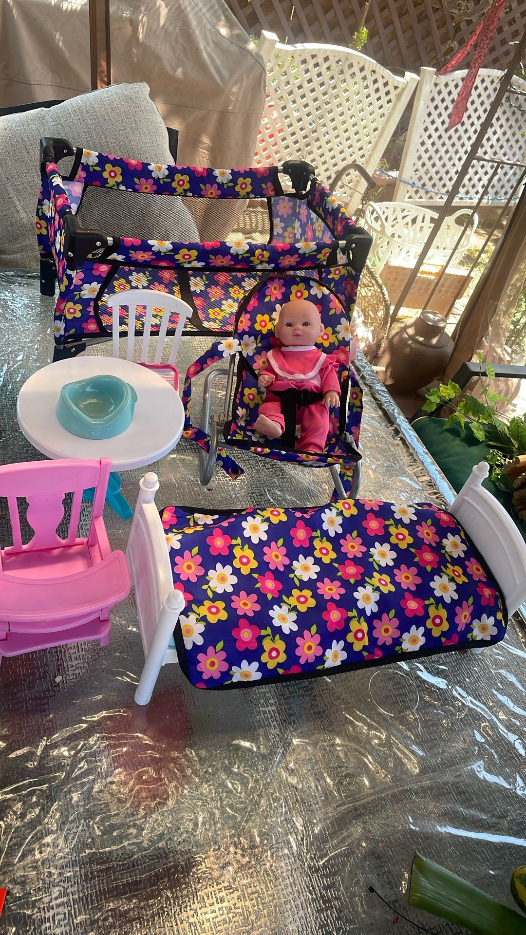 baby with accessories