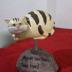 CAT Figurine Statue Alice ," MAY ALL YOUR DREAMS COME TRUE"