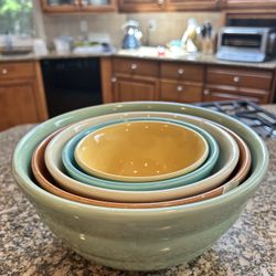 Vintage Bauer USA Pottery Beehive Nesting Mixing Bowls