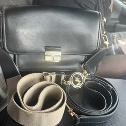 Michael Kors  Black Leather Bradshaw Messenger Bag