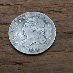 1837 Capped Bust Half Dime. Large 5C type