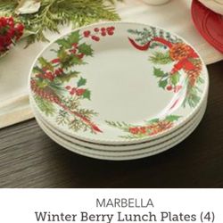 JUEGO DE 4 PLATOS MEDIANOS WINTER BERY MARBELLA PRINCESS HOUSE ⚘️ ⚘️ 
