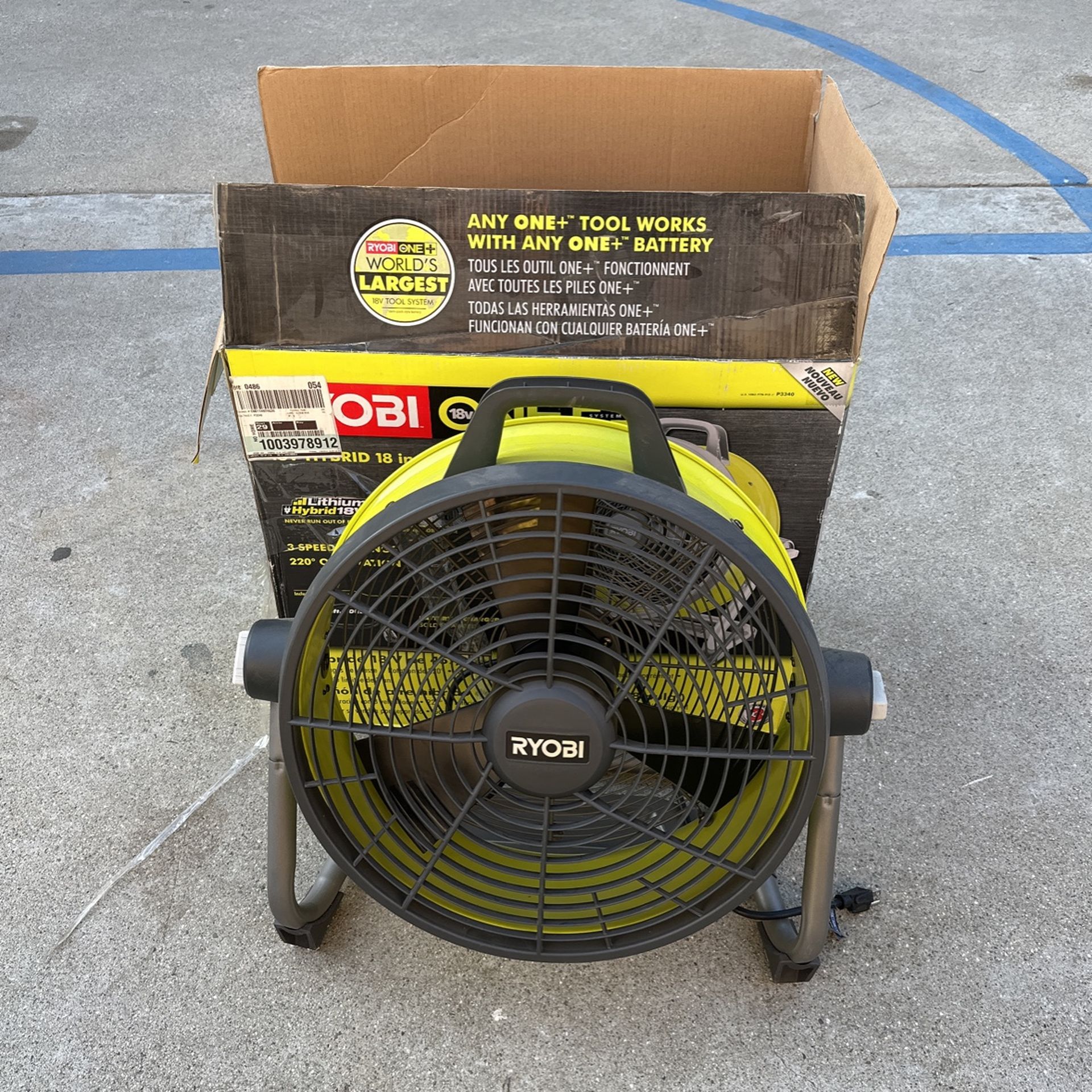 Ryobi Hybrid 18v 18” Air Cannon Fan (p3340)