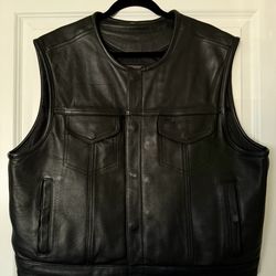 Lowcut Men’s Leather Motorcycle Vest