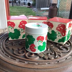 Lot Of THREE Vintage Avon Summer Fantasy Indoor Outdoor Empty Candle Tins only!