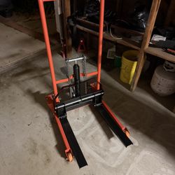 Hydraulic Material Lift Winch Stacker W/Wheels