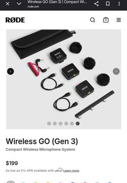 Røde Wireless GO (Gen 3) dual compact wireless microphone system.