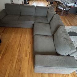 IKEA Gray Sectional Sofa with Chaise – Removable Covers