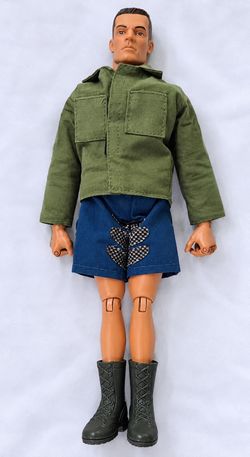 1996 Hasbro GI Joe 12" Action Figure Green Jacket Blue Shorts Army Boots #11