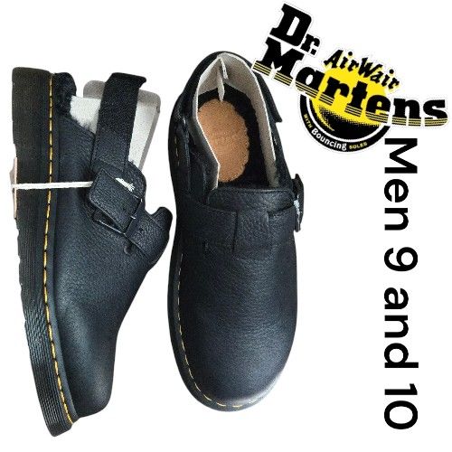 Dr. Martens Black Leather Jorge II Men Shoes Warmair with Faux Fur 012025