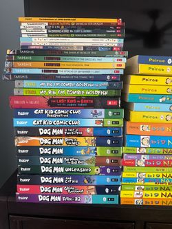 Kids books. Dog man, big Nate, underpants, bad guys and more.