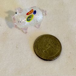 vintage miniature millefiori glass pig