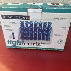Remington Tight Curls heated roller set (model H-21SPN). Great for creating tight curls, waves, and volume. 	•	21 translucent rollers 	•	Includes clip
