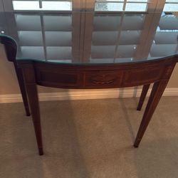 Mahogany table, eagle inlay