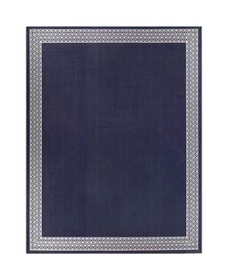 Navy 5ft3in x 6ft11in Diamond Border Indoor/Outdoor Area Rug