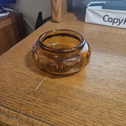 Amber Glass Vanity Jar Art Deco