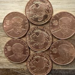 Lot Of 7 “Never surrender” Donald Trump mugshot 1 AV Oz .999 Fine Copper Rounds 