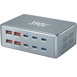 USB C Fast Charger Block 390W 10 Ports usbc Charging Station USB Charger Block Multiple Ports 100W PD GaN Fast Charging Brick hub for iPad iPhone 17 1
