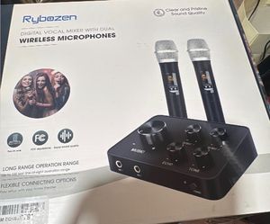 Rybozen portable karaoke microphone mixer system