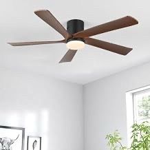 GreeLustr Low Profile Ceiling Fan with Light, 52-Inch Dimmable Fans for Dining Room Indoor Outdoor, Modern Industrial Ceiling Fans with Remote Control