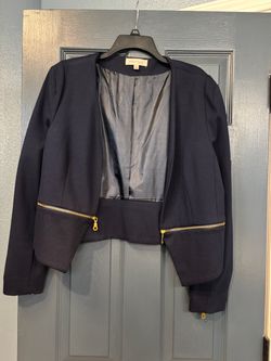 Philosophy Navy Blazer with Gold Zippers XXL