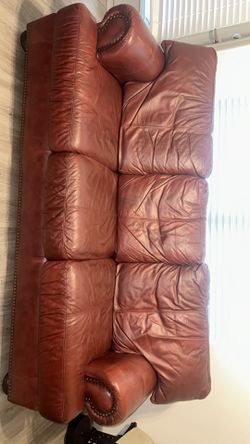 Genuine Leather Couch – Good Condition – Comfortable & Well Maintained