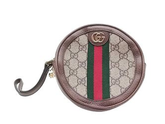 Gucci Ophidia Round Mini Pouch Beige/tan Purse Mk0126rzx