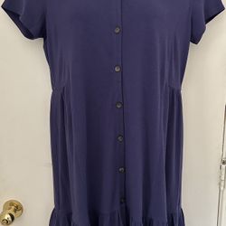 BRAND NEW W/TAGS - J JILL, SIZE M, BLUEBERRY, BUTTON DOWN COTTON & TENCEL MODAL DRESS