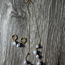 Gold and blue jewlery set