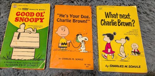 Set of 3 Vintage Charlie Brown and Snoopy Books