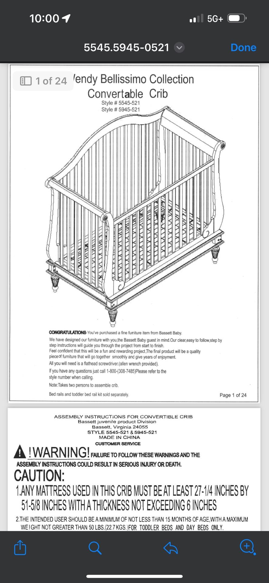 Convetable Baby Crib