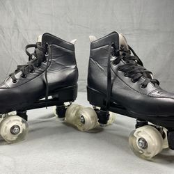 Unbranded Preowned Black Lace-Up Roller Skates – Light-Up Clear Wheels – Size EU 39 / US Women’s 8