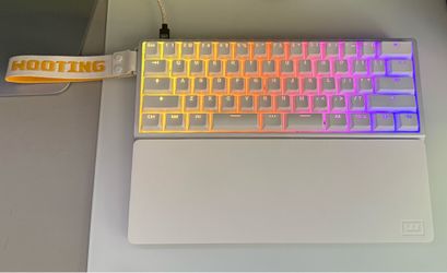 Wooting 60He V2 ANSI Split Bright Silver Aluminum With Wristwrest
