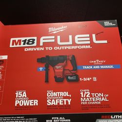 Milwaukee M18 FUEL ONE-KEY 18V Lithium-Ion Brushless Cordless 1-3/4 in. SDS-MAX Rotary Hammer with Two 12.0 Ah Battery