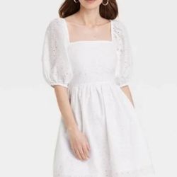 White Dress, Large, Summer Dress 