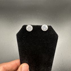 VVS Men/ Women Moissanite Diamond Cluster Jewelry Earrings 7mm 925 Silver