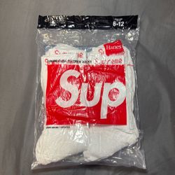 Supreme x Hanes Crew Socks 4-Pack White