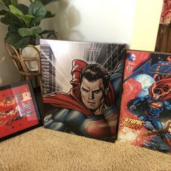 MOVING - DC Art Superman, Man Of Steel + Wonder Woman