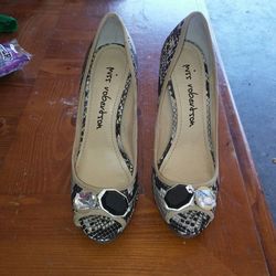 leather snake skin heels