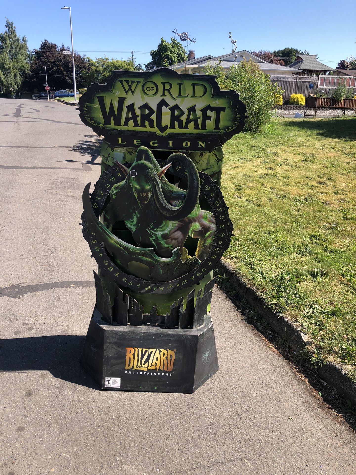 World of Warcraft advertising display sign.