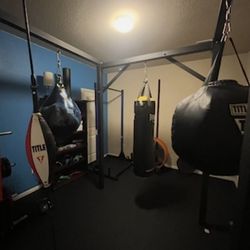 Titan Fitness 4 Bag Boxing Stand 6' x 6' Footprint 330 lb. Heavy Duty Bolt Down