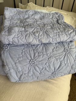 Lavendar Floral Quilted Bedspread Coverlet