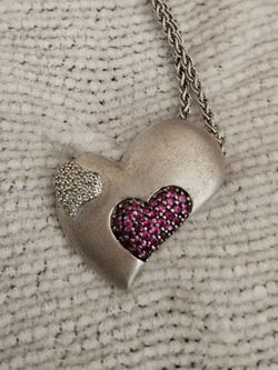 Effy Silver with pink sapphire and diamond necklace